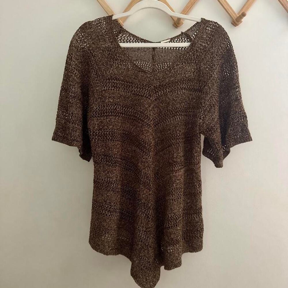 Fairycore whimsygoth boho earthy goblincore brown crochet top